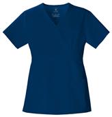 Cherokee Womens Mock Wrap Scrub Top