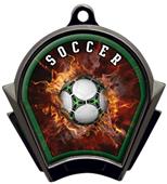 Hasty Awards Inferno Soccer Black Finish Medals