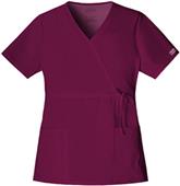 Cherokee Workwear Stretch Mock Wrap Scrub Top