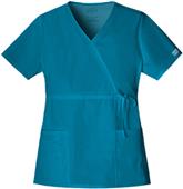 Cherokee Workwear Stretch Mock Wrap Scrub Top