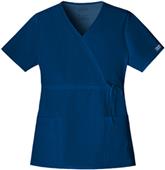 Cherokee Workwear Stretch Mock Wrap Scrub Top