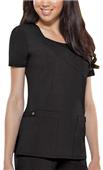 Dickies Women's Junior Fit Mock Wrap Scrub Tops