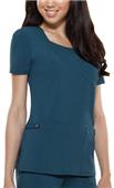 Dickies Women's Junior Fit Mock Wrap Scrub Tops