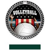 Hasty Award Crest Volleyball Medal Patriot M-8650V Hasty Award Crest Volleyball Medal Patriot M-8650V