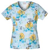 Cherokee Scrub H.Q. V-Neck Gratitude Scrub Top