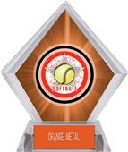 Awards All-Star Softball Orange Diamond Ice Trophy