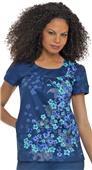 Landau Misses Banded "U" Neckline Scrub Top