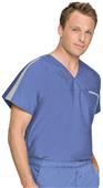Landau Mens Contrast Color Scrub Top