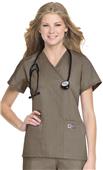 Landau ScrubZone Misses/Womens Faux Wrap Scrub Top