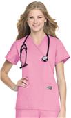 Landau ScrubZone Misses/Womens Faux Wrap Scrub Top