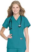 Landau ScrubZone Misses/Womens Faux Wrap Scrub Top