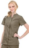 Landau ScrubZone Misses/Women Snap Front Scrub Top