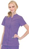 Landau ScrubZone Misses/Women Snap Front Scrub Top