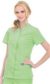Landau ScrubZone Misses/Women Snap Front Scrub Top
