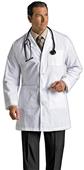 Landau Men's Four Button Staff Length Lab Coat