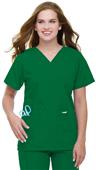 Landau Misses & Womens V-Neck Tunic Scrub Top Landau Misses & Womens V-Neck Tunic Scrub Top