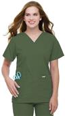 Landau Misses & Womens V-Neck Tunic Scrub Top Landau Misses & Womens V-Neck Tunic Scrub Top