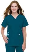 Landau Misses & Womens V-Neck Tunic Scrub Top Landau Misses & Womens V-Neck Tunic Scrub Top