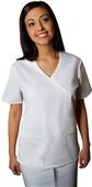 Adar Womens Mock Wrap Contrast Trim Scrub Top Adar Womens Mock Wrap Contrast Trim Scrub Top