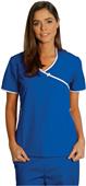 Adar Womens Asian Style Contrast Trim Scrub Top