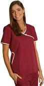 Adar Womens Asian Style Contrast Trim Scrub Top