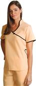 Adar Womens Asian Style Contrast Trim Scrub Top