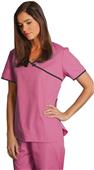 Adar Womens Asian Style Contrast Trim Scrub Top