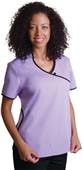Adar Womens Asian Style Contrast Trim Scrub Top