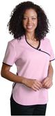Adar Womens Asian Style Contrast Trim Scrub Top