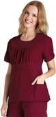 Adar Womens Shirred Midriff Uniform Top