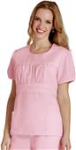 Adar Womens Shirred Midriff Uniform Top