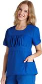 Adar Womens Shirred Midriff Uniform Top