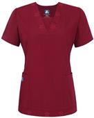 Adar Womens Eyelet Trim Tunic Scrub Tops Adar Womens Eyelet Trim Tunic Scrub Tops