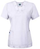 Adar Womens Eyelet Trim Tunic Scrub Tops Adar Womens Eyelet Trim Tunic Scrub Tops