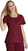 Adar Women's Scoop Neck Smocked Uniform Top Adar Women's Scoop Neck Smocked Uniform Top