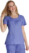 Adar Women's Scoop Neck Smocked Uniform Top Adar Women's Scoop Neck Smocked Uniform Top