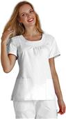Adar Women's Scoop Neck Smocked Uniform Top Adar Women's Scoop Neck Smocked Uniform Top