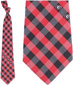 Eagles Wings NCAA Georgia Woven Poly Check Tie