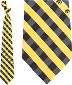 Eagles Wings NCAA Iowa Woven Poly Check Tie