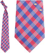 Eagles Wings NCAA Kansas Woven Poly Check Tie