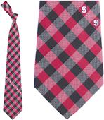 Eagles Wings NCAA NC State Woven Poly Check Tie