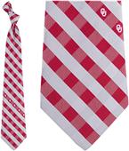 Eagles Wings NCAA Oklahoma Woven Poly Check Tie