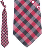 Eagles Wings NCAA Utah Utes Woven Poly Check Tie