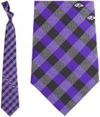 Eagles Wings NFL Ravens Woven Poly Check Tie