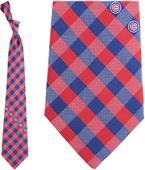 Eagles Wings MLB Chicago Cubs Woven Poly Check Tie