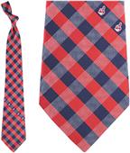 Eagles Wings MLB Indians Woven Poly Check Tie