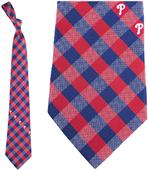 Eagles Wings MLB Phillies Woven Poly Check Tie
