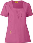 WonderWink Mink Four-Pocket Ruffle Neck Top