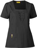 WonderWink Mink Four-Pocket Ruffle Neck Top