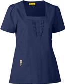 WonderWink Mink Four-Pocket Ruffle Neck Top